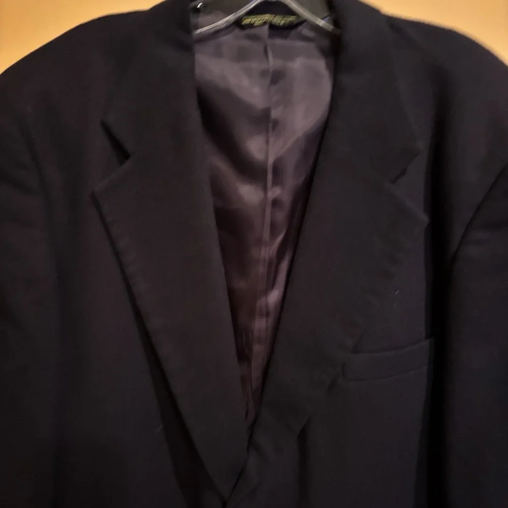 Branford & Taylor 100% Cashmere Blazer Mens 46R Navy‎ Blue 2 Button Sport Coat